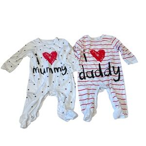 ‘I Love Mummy & Daddy' Footie Set